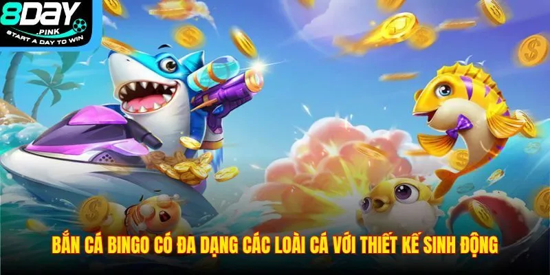 Bắn Cá Bingo - Trò Chơi Có Phần Thưởng Hấp Dẫn Nhất 2025 3 Bắn cá Bingo có đa dạng các loài cá với thiết kế sinh động