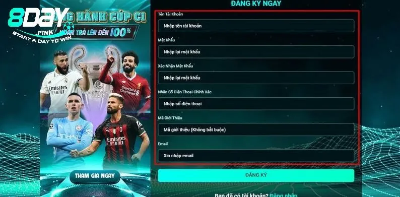 Đăng ký 8day siêu đơn giản